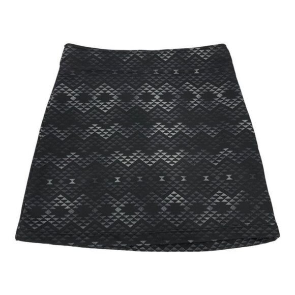 Athleta XS Aztec Print Quilted Skirt Black & Gray Polyester Spandex Blend - Picture 1 of 6